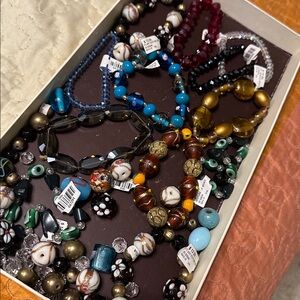 Elegant Multicolor Beaded Bracelet Set and beads